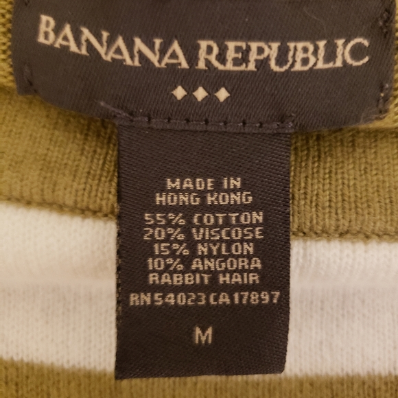 2/$30 Banana Republic Factory 3/4 Sleeve Striped Sweater Soft Angora - Picture 10 of 11